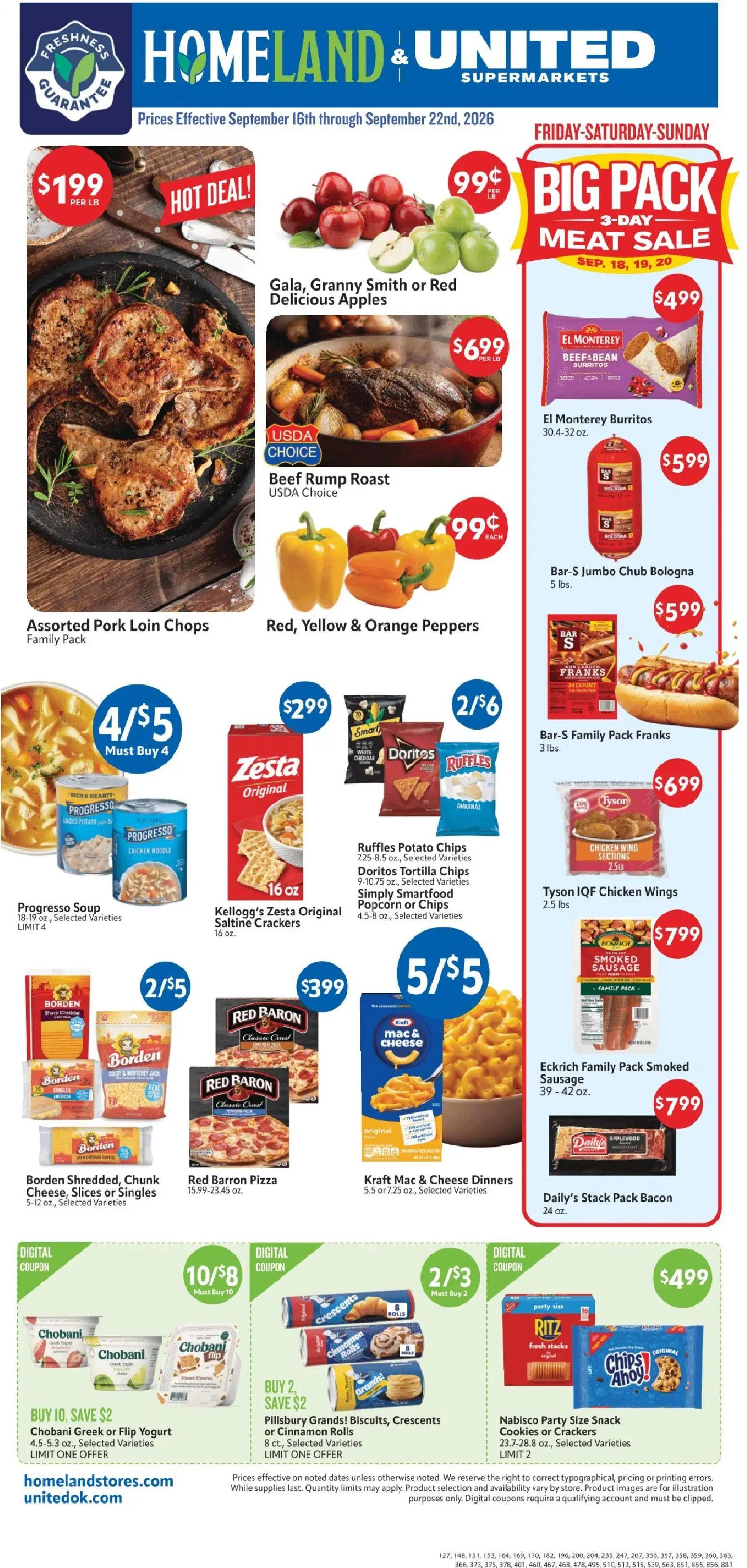 homeland - Homeland Weekly Ad - 09/16 - 09/22 2026