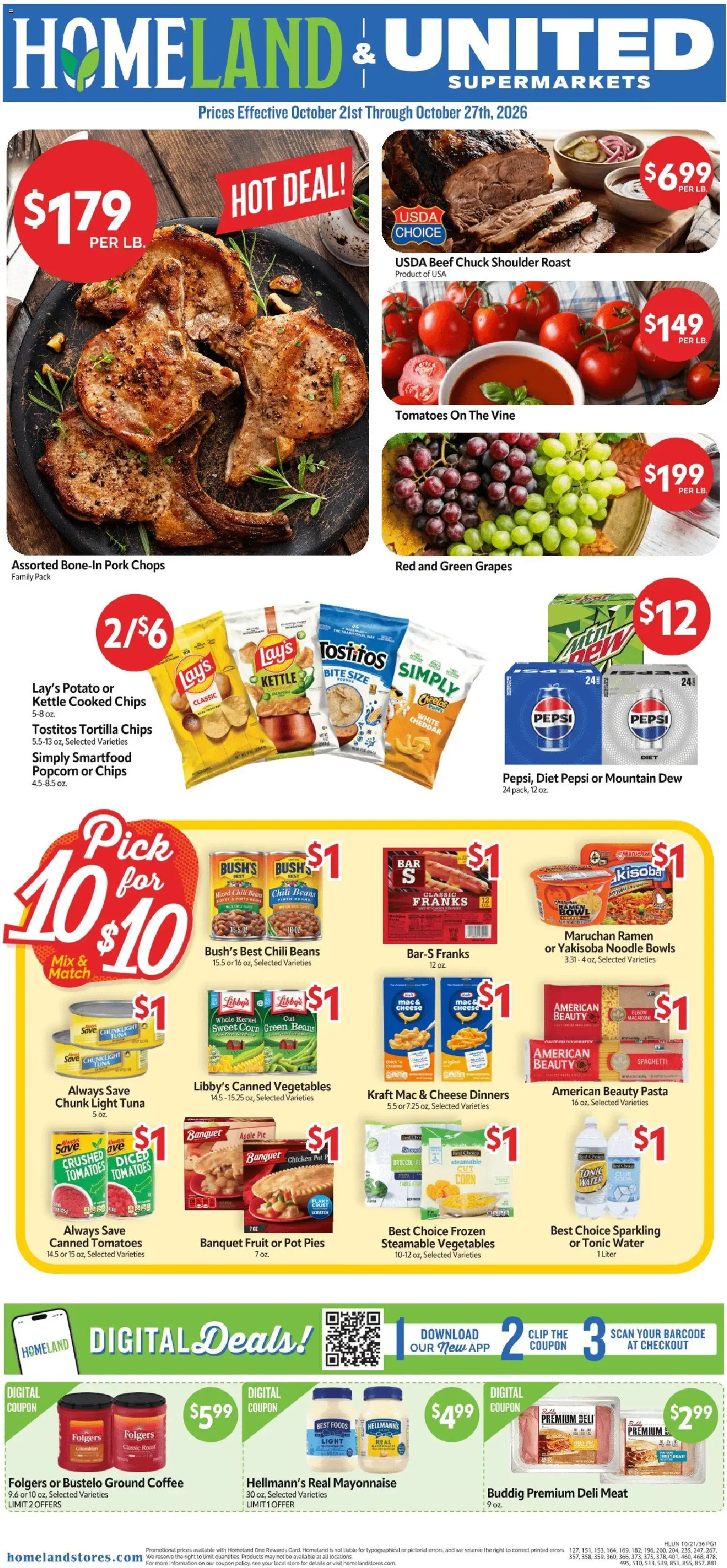 homeland - Homeland Weekly Ad - 10/21 - 10/27 2026 - page: 1