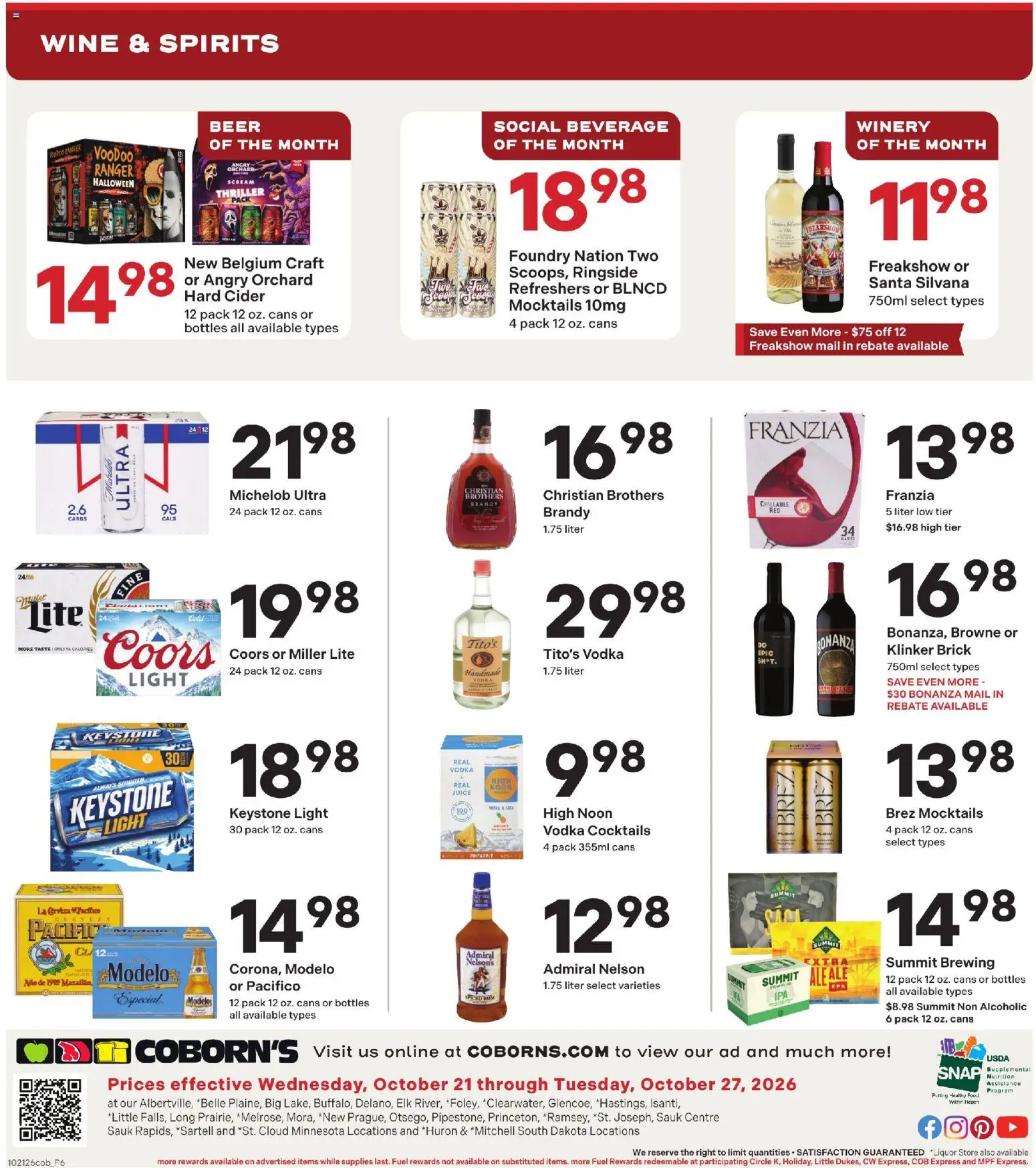 coborns - Coborn's Liquor Ad - 10/21 - 10/27 2026 - page: 1