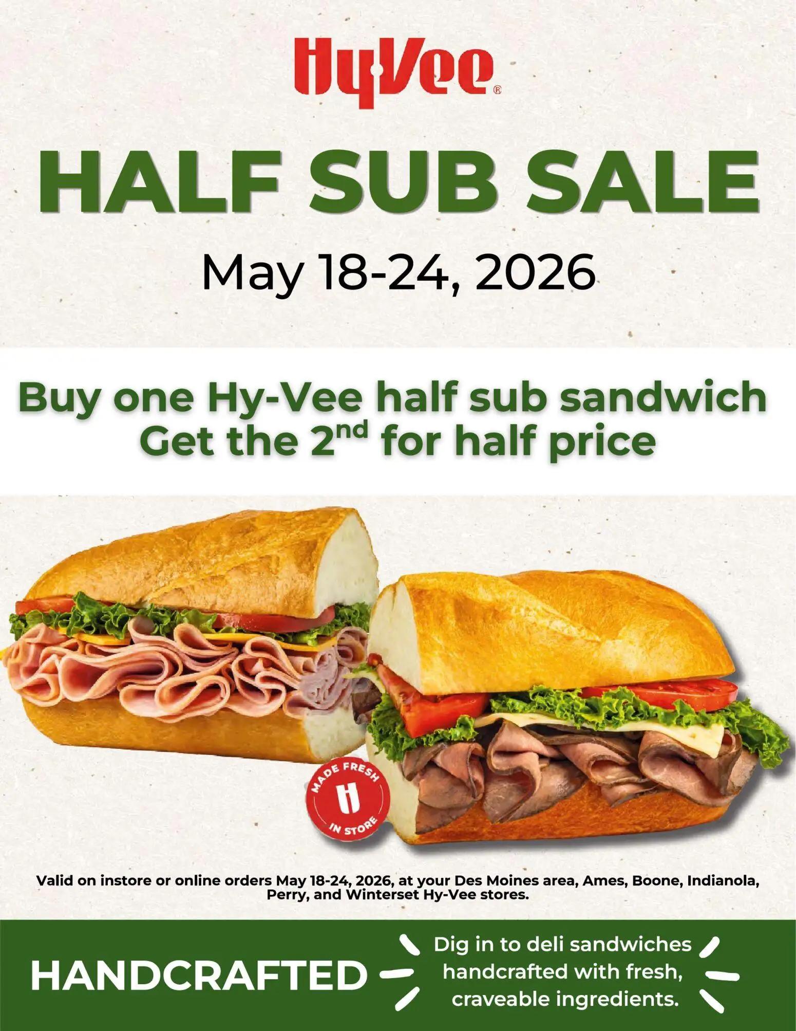 hyvee - HyVee Half Sub Sale - 05/18 - 05/24 2026