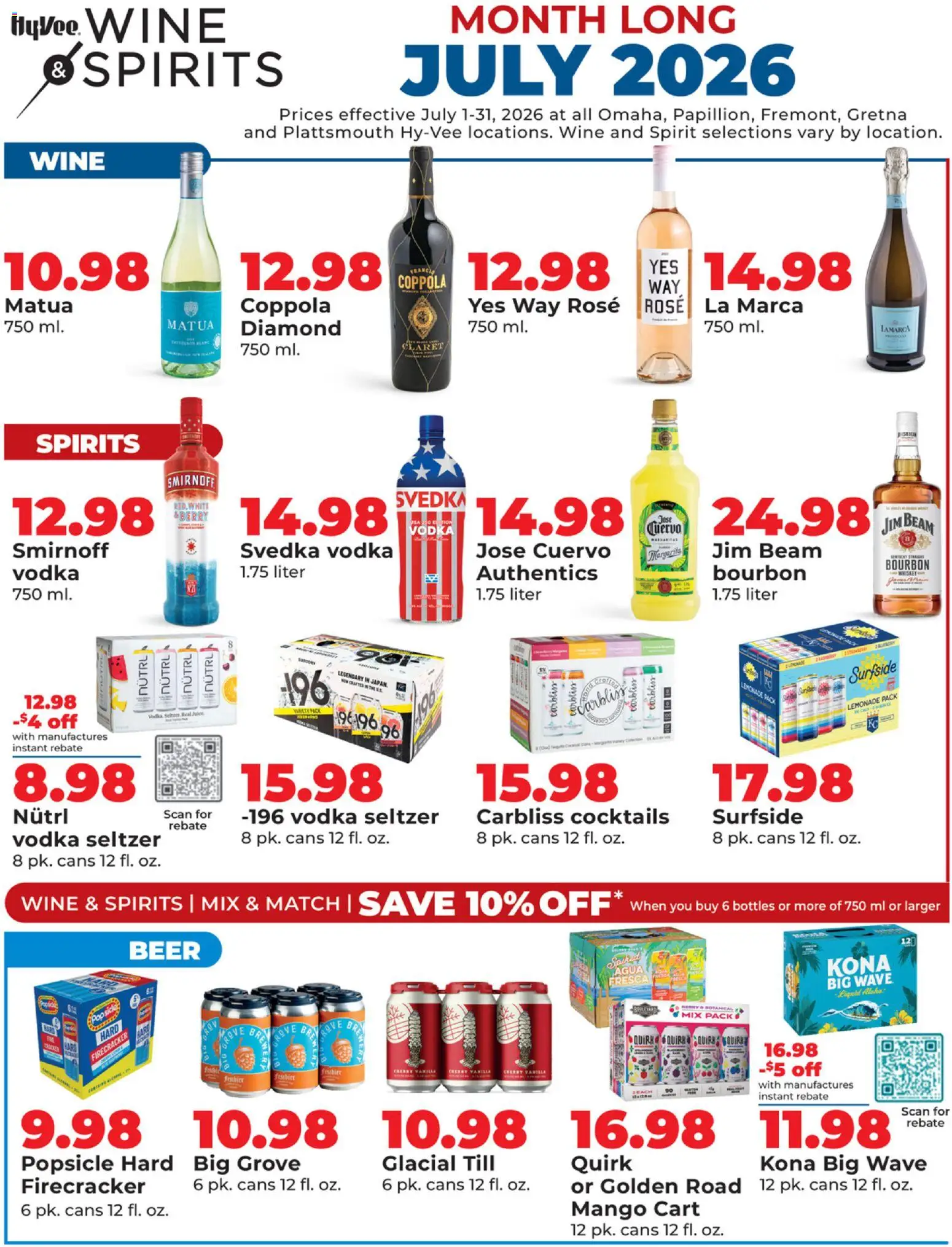 hyvee - HyVee Wine & Spirits Monthlong - 07/01 - 07/31 2026