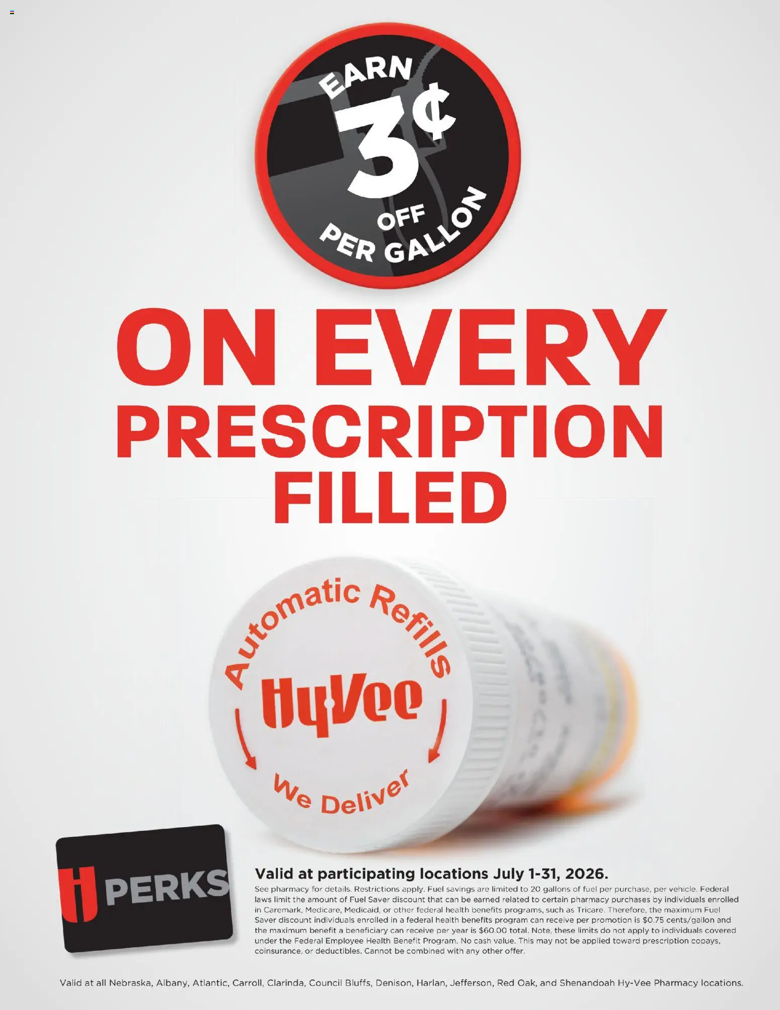 hyvee - HyVee Pharmacy Fuel Saver - 07/01 - 07/31 2026