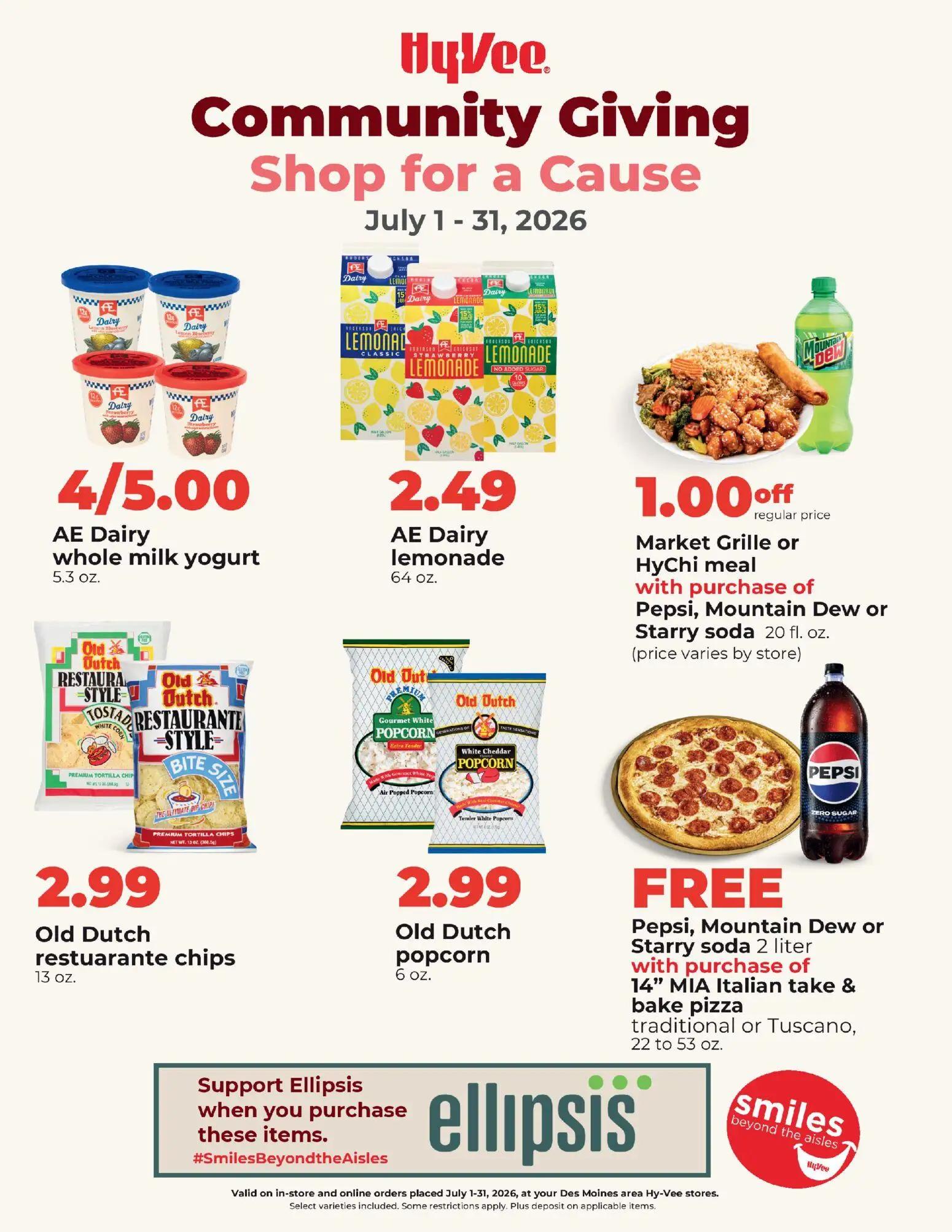 hyvee - HyVee Community Giving - Shop for a Cause July 2026 - 07/01 - 07/31 2026