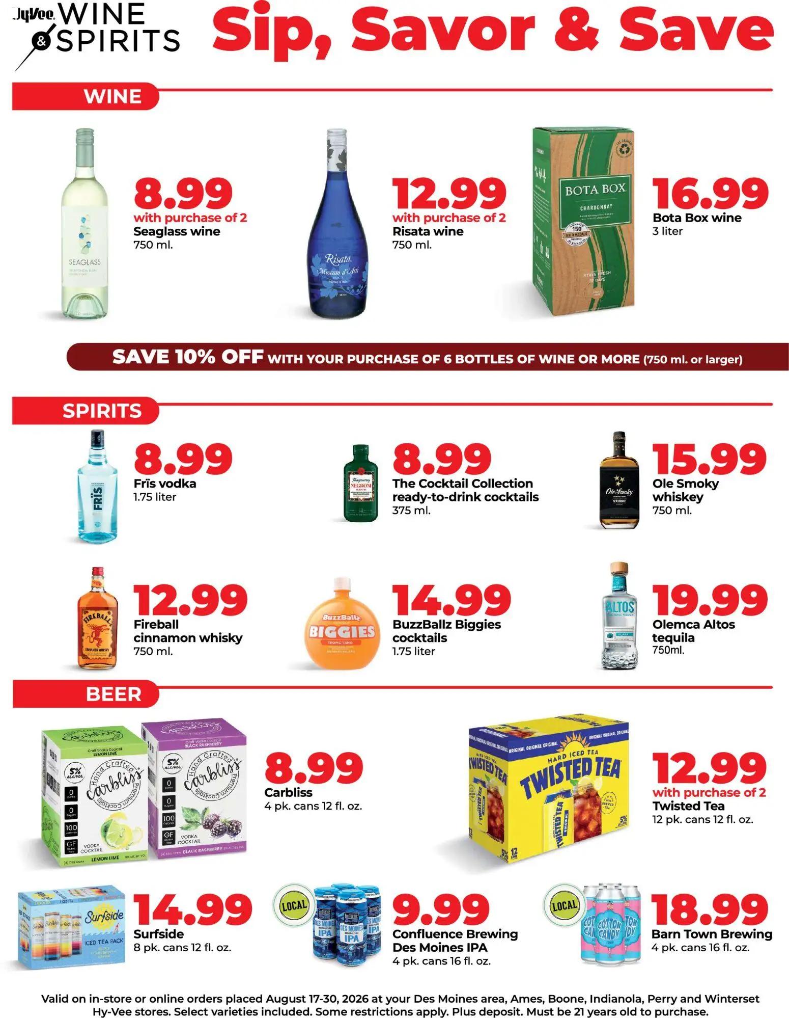 hyvee - HyVee Wine & Spirits Specials - 08/17 - 08/30 2026