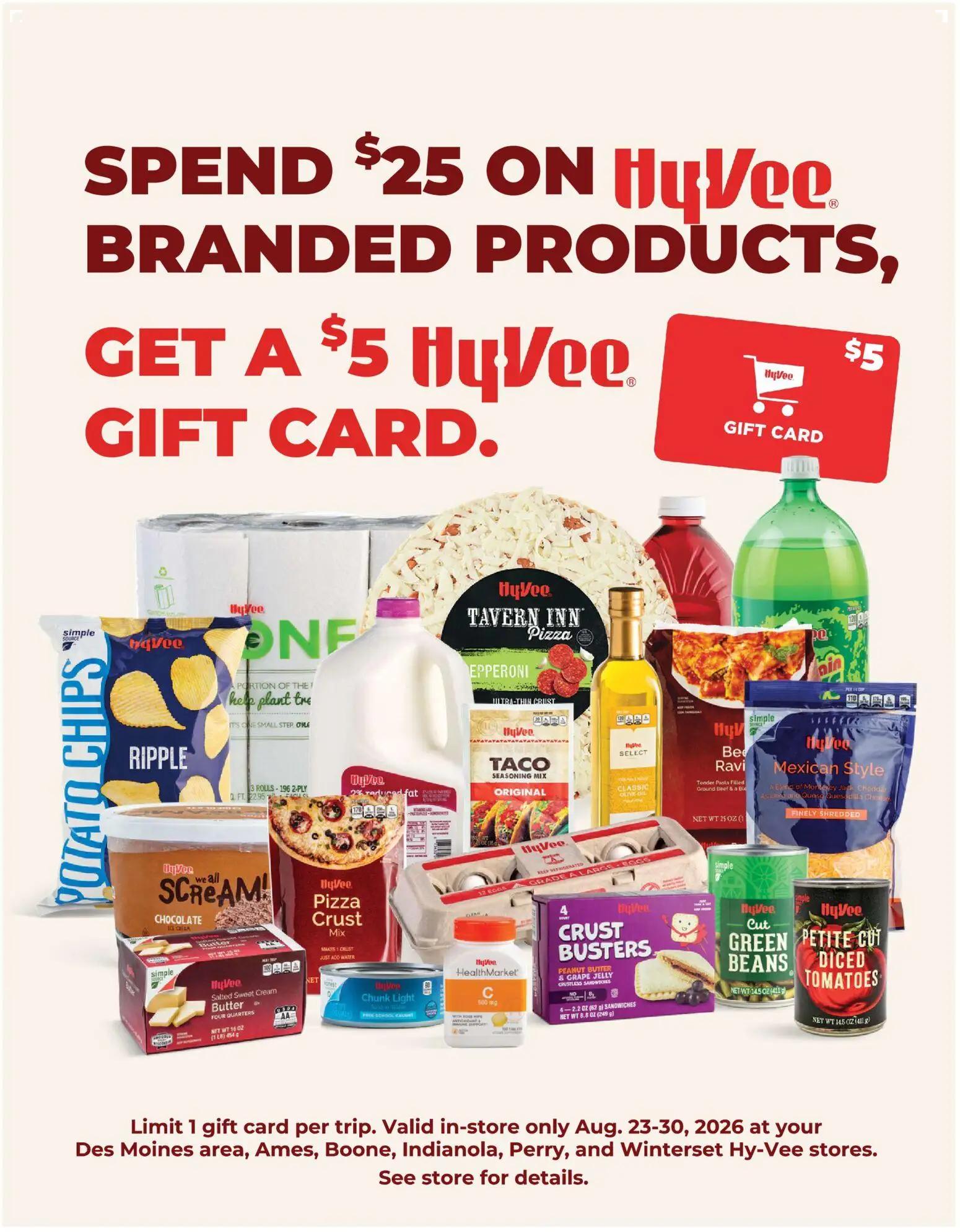 hyvee - HyVee Hy-Vee Gift Card Promotion - 08/23 - 08/30 2026 - page: 1
