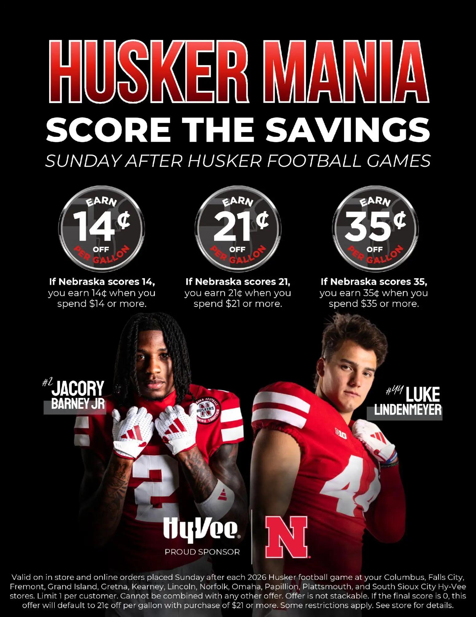 hyvee - HyVee Husker Mania - 09/02 - 12/31 2026 - page: 1