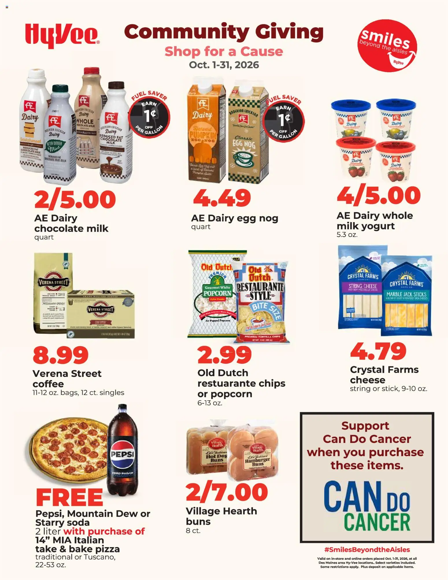 hyvee - HyVee Community Giving - Shop for a Cause, October Specials - 10/01 - 10/31 2026