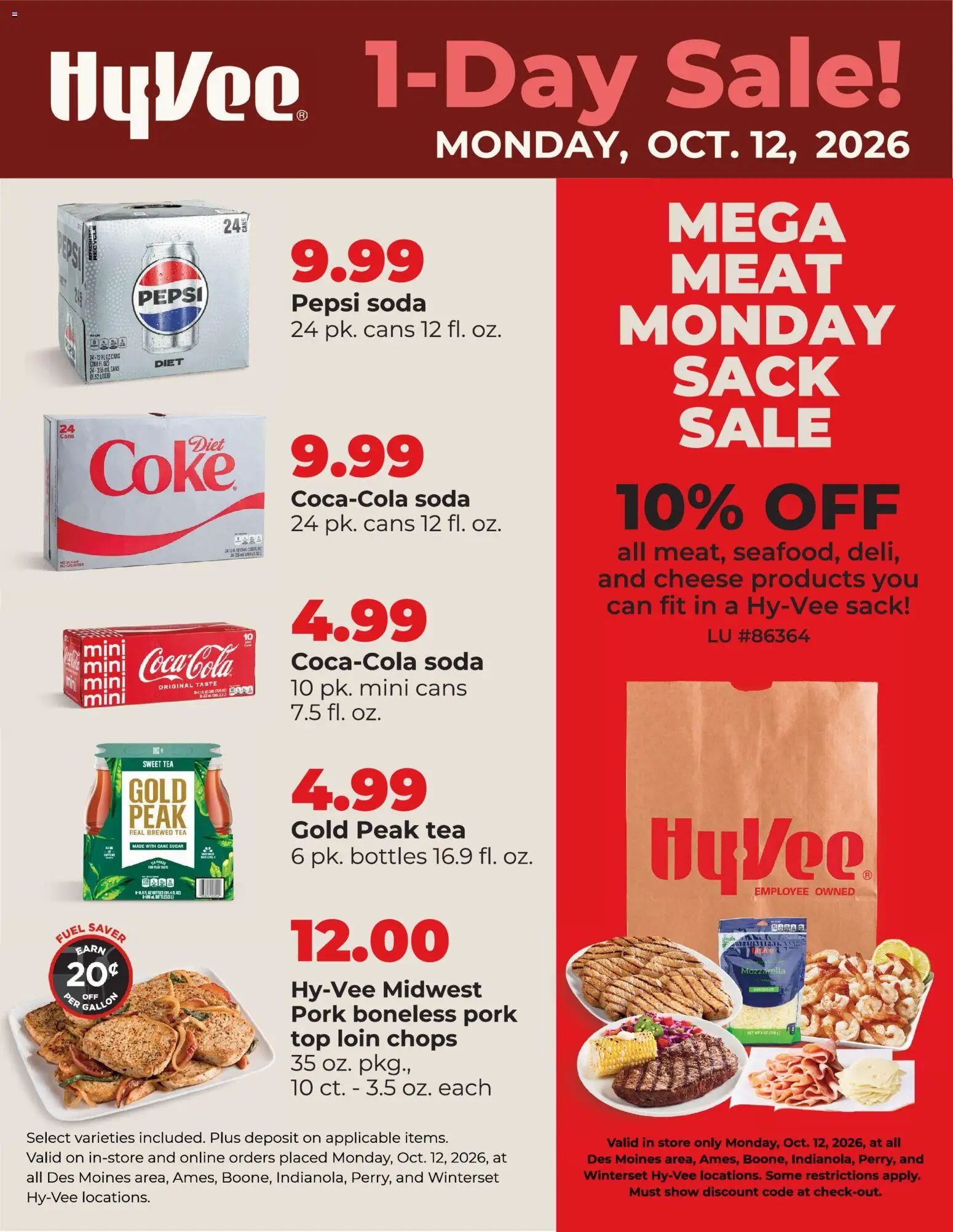 hyvee - HyVee 1-Day Sale - 10/12 - 10/12 2026
