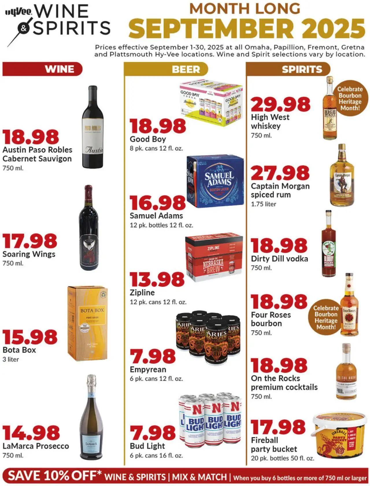 hyvee - HyVee Wine & Spirits Monthlong - 09/01 - 09/30 2025