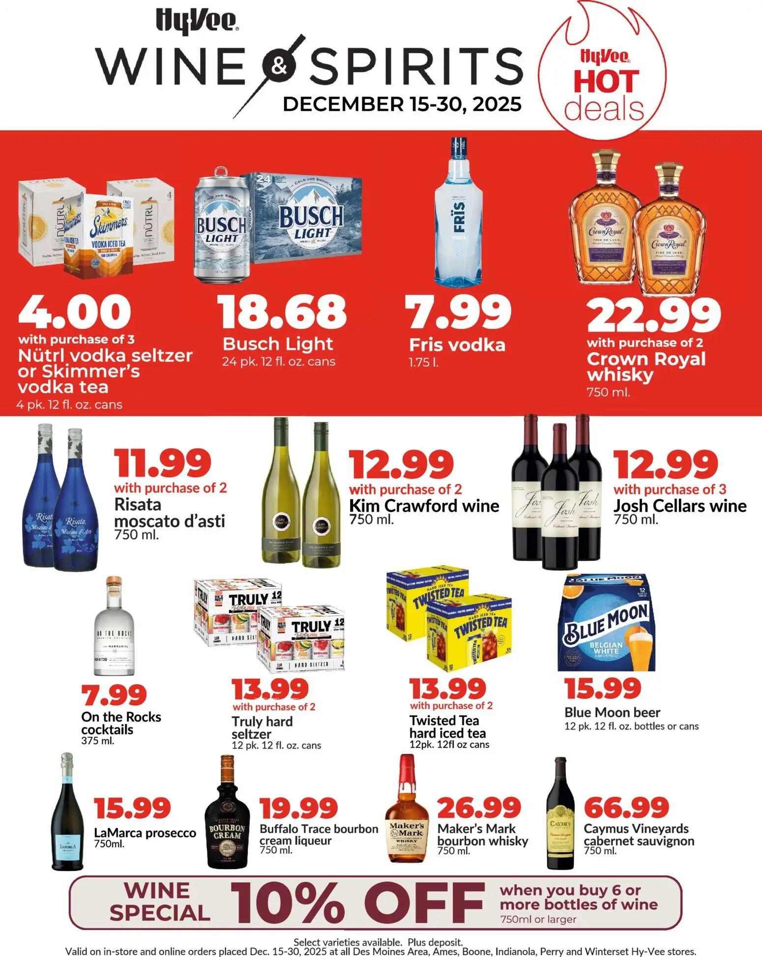 hyvee - HyVee Wine & Spirits Specials - 12/15 - 12/30 2025