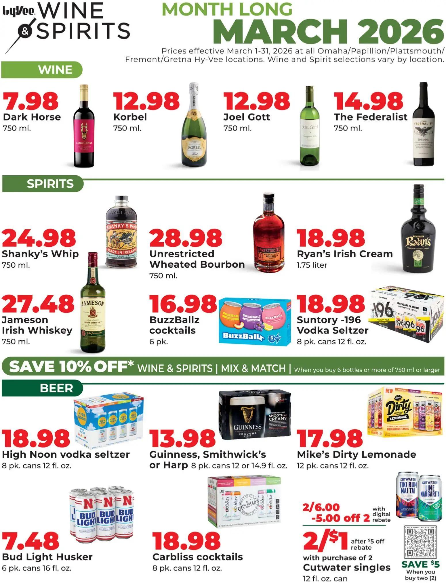 hyvee - HyVee Wine & Spirits Monthlong - 03/01 - 03/31 2026