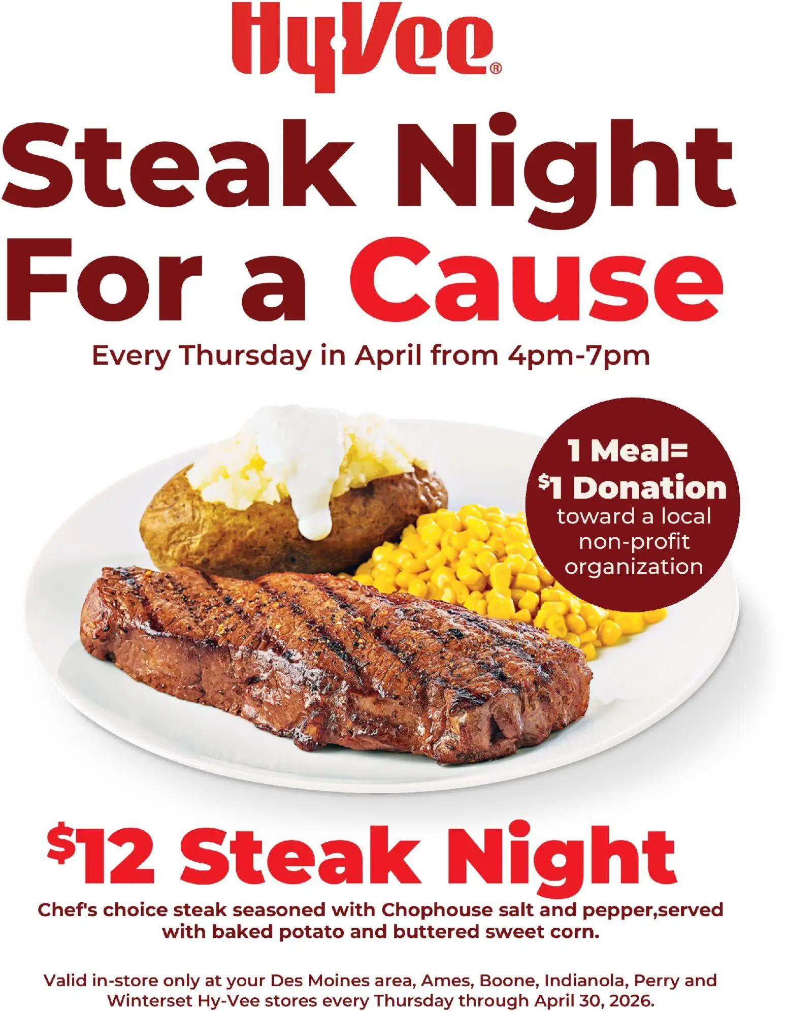 hyvee - HyVee Steak Night for a Cause - 03/26 - 04/30 2026