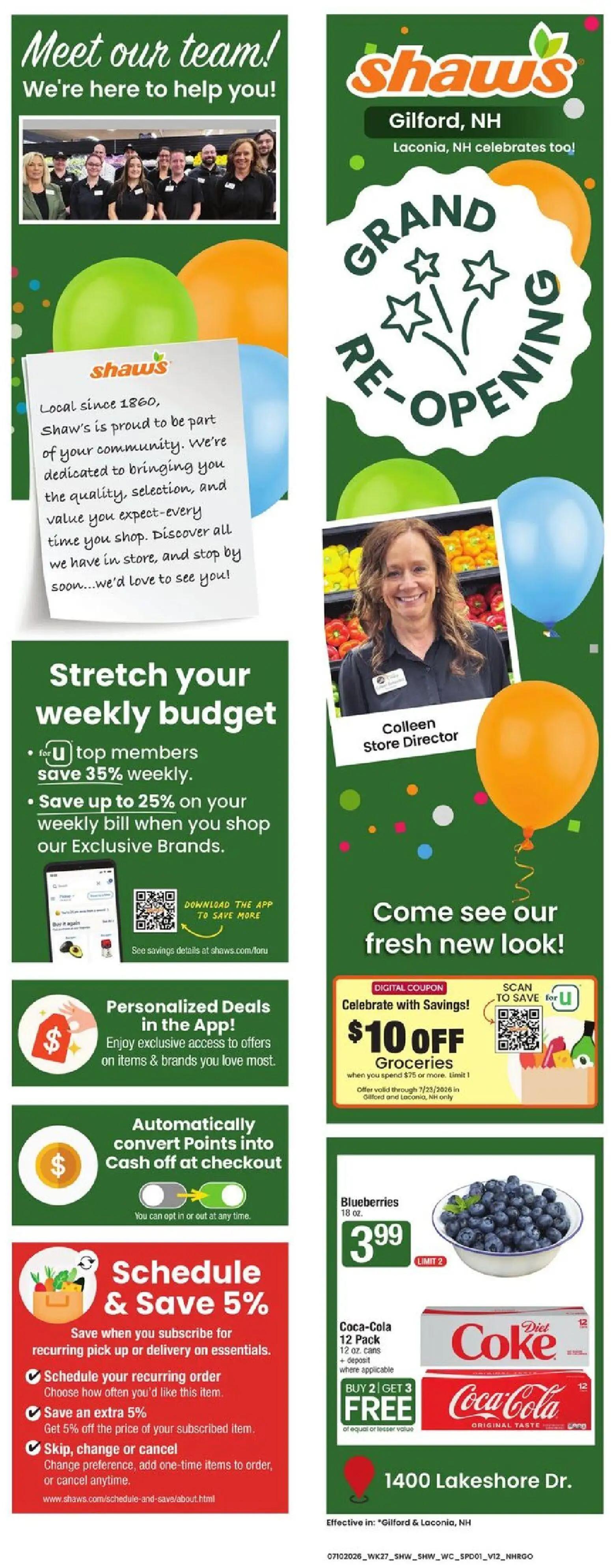 shaws - Shaw's Grand Opening - 07/10 - 07/16 2026