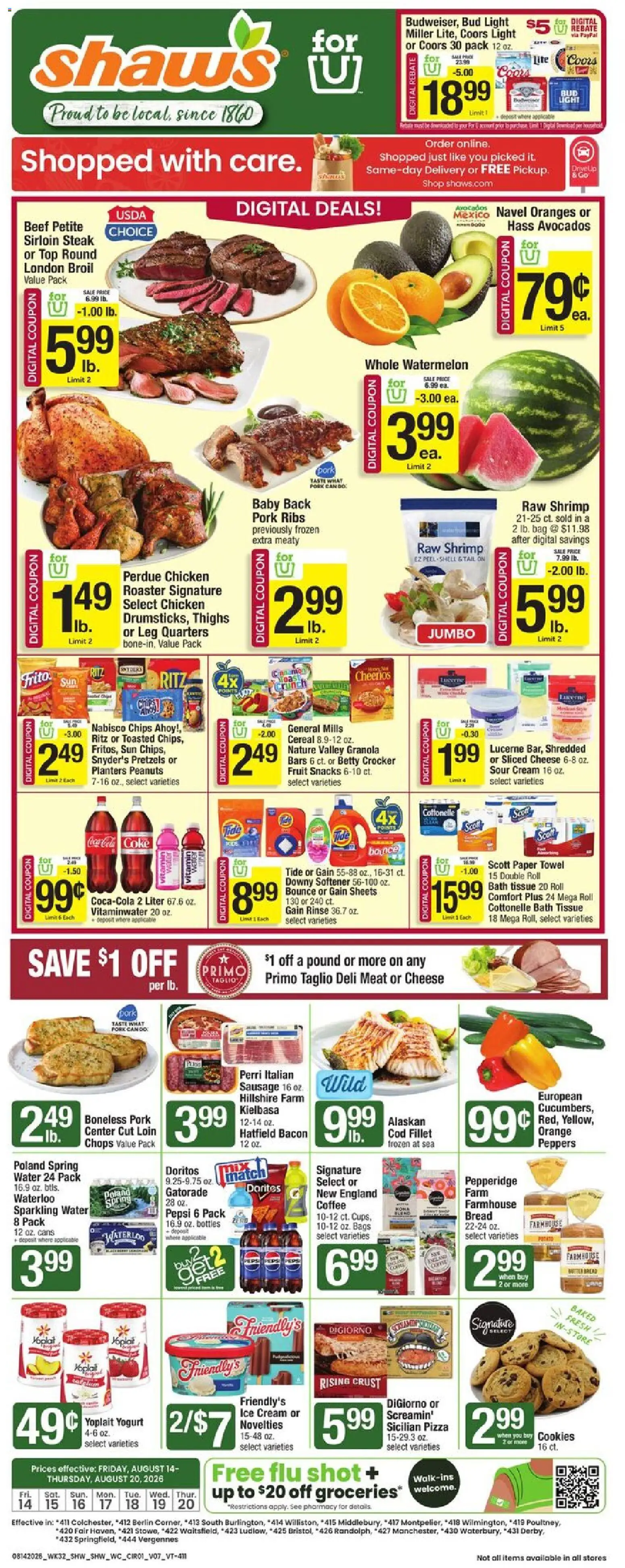 shaws - Shaw's Weekly Ad - VT - 08/14 - 08/20 2026