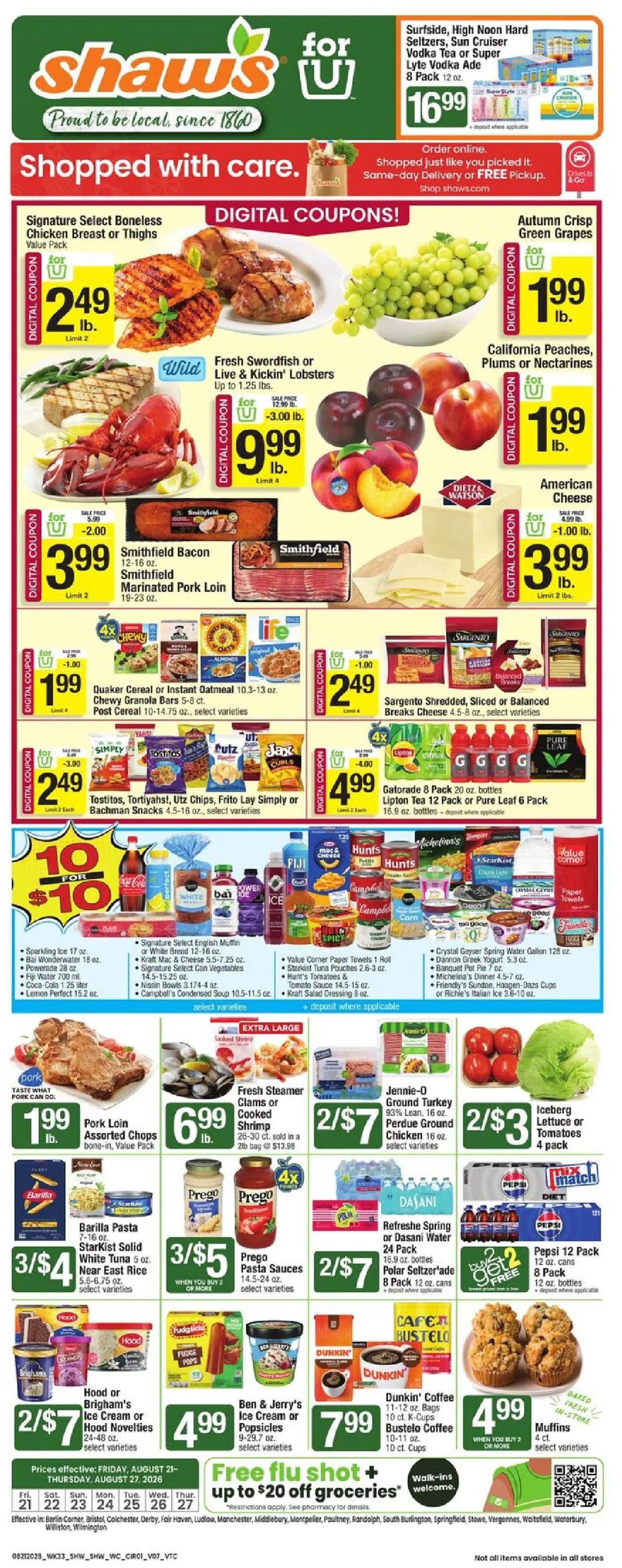 shaws - Shaw's Weekly Ad - VT - 08/21 - 08/27 2026