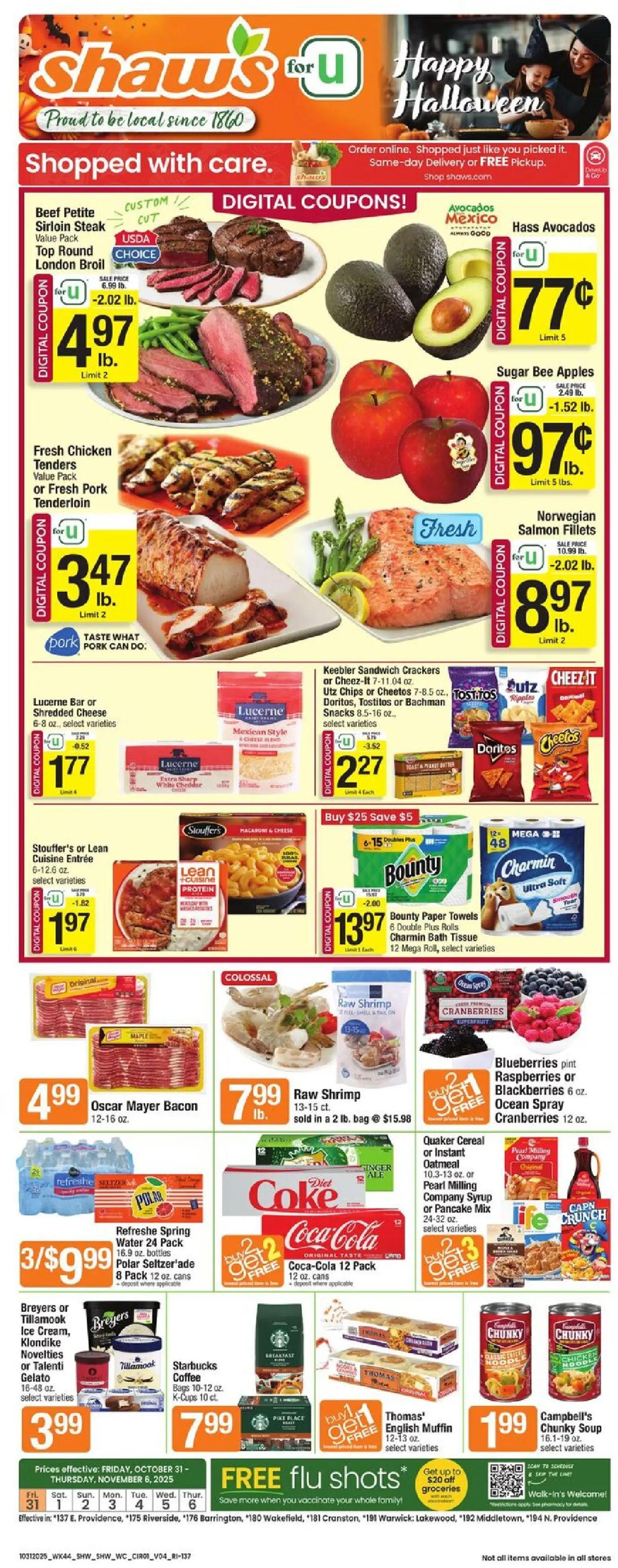 shaws - Shaw's Weekly Ad - RI - 10/31 - 11/06 2025