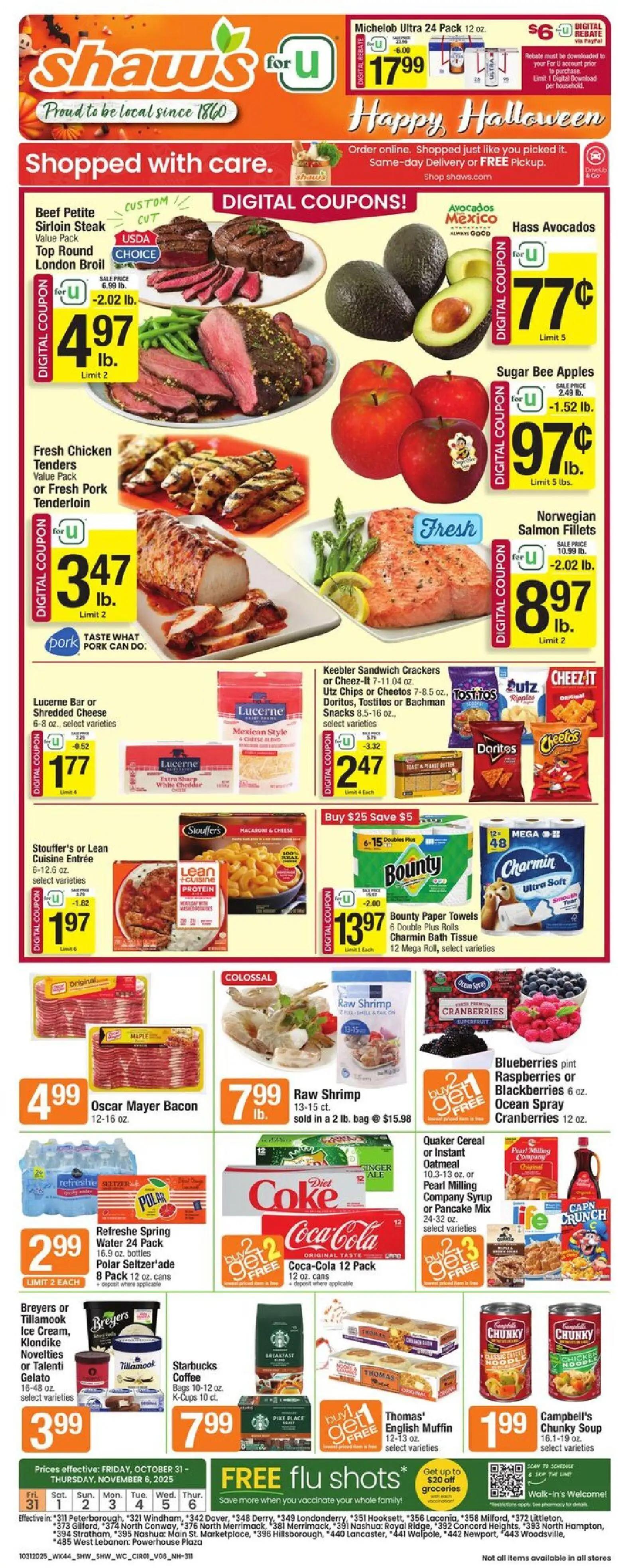 shaws - Shaw's Weekly Ad - NH - 10/31 - 11/06 2025