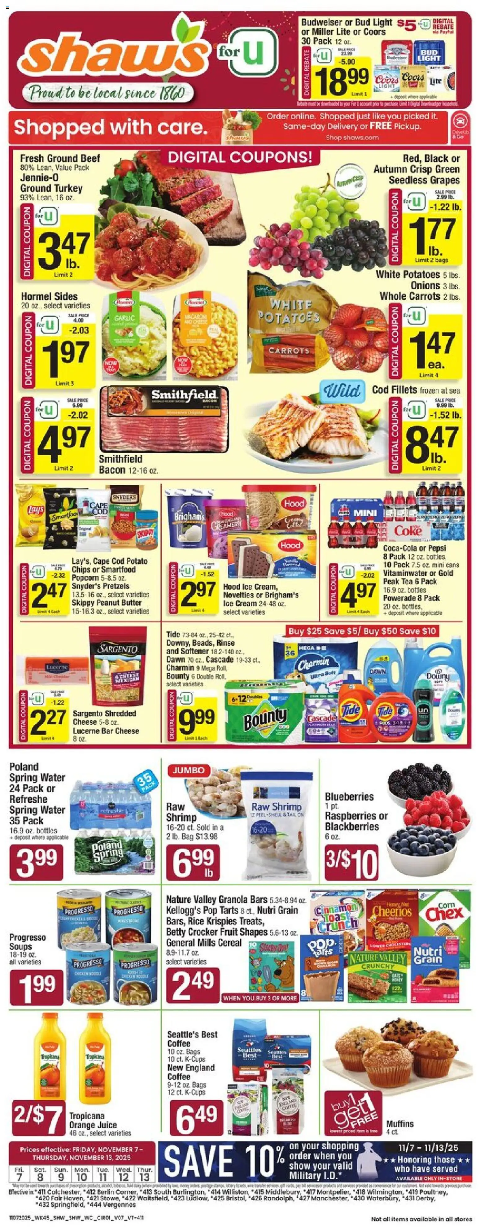 shaws - Shaw's Weekly Ad - VT - 11/07 - 11/13 2025