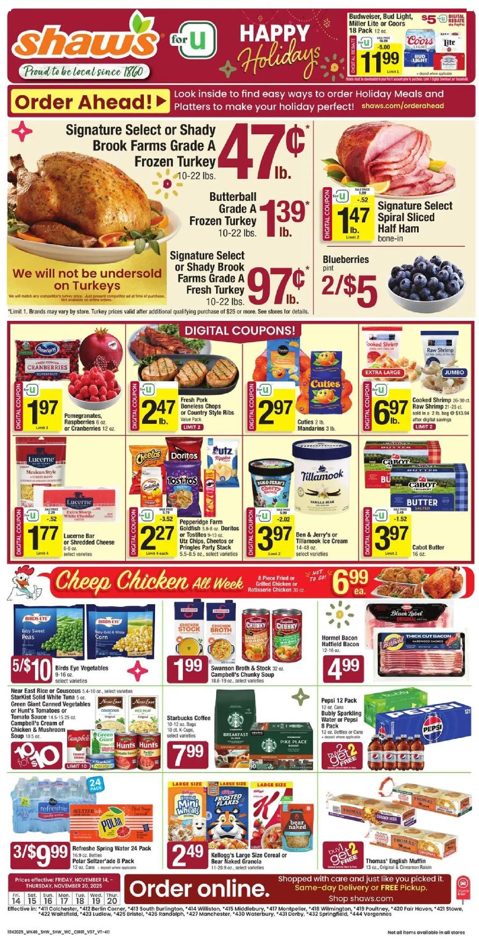 shaws - Shaw's Weekly Ad - VT - 11/14 - 11/20 2025