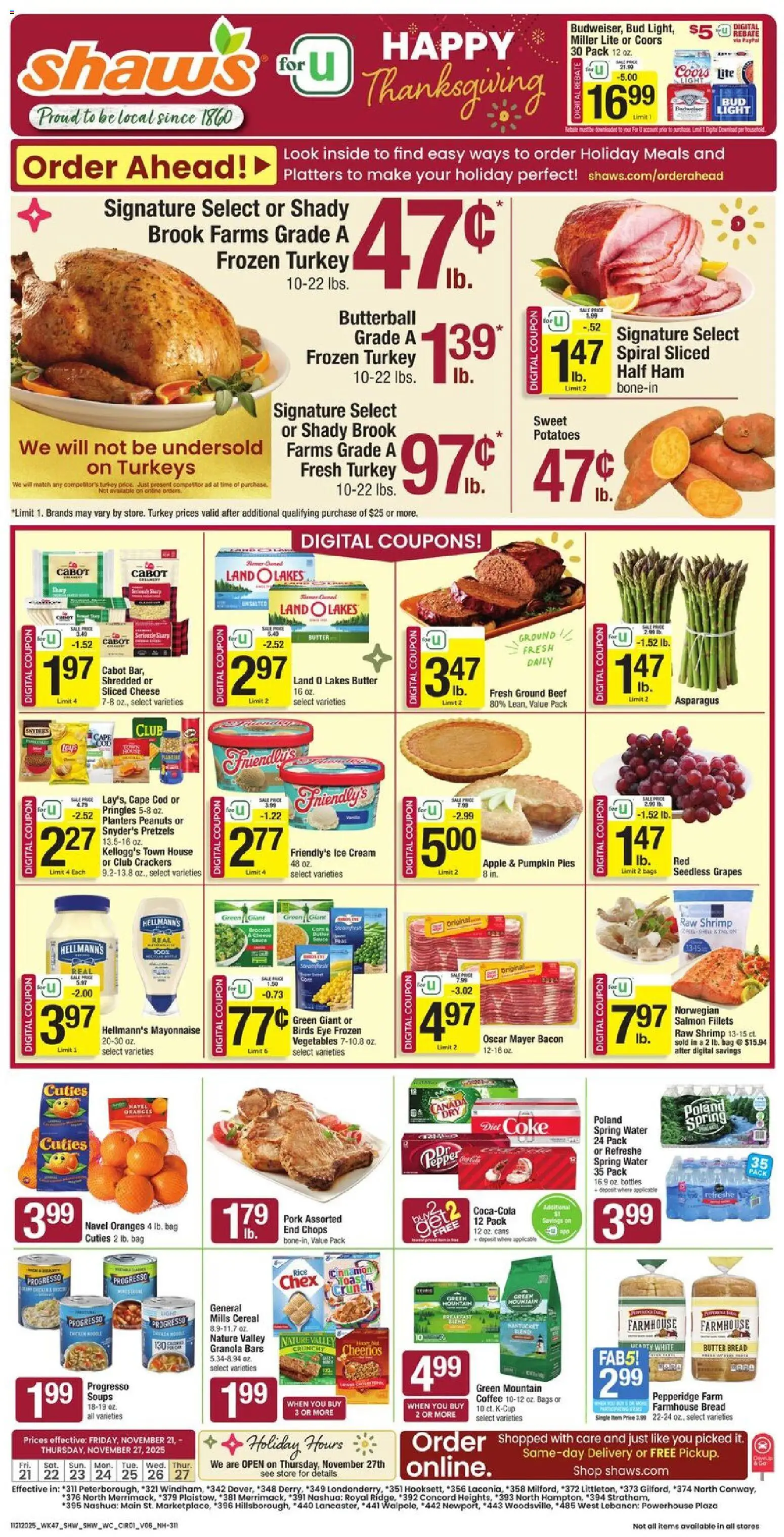 shaws - Shaw's Weekly Ad - NH - 11/21 - 11/27 2025
