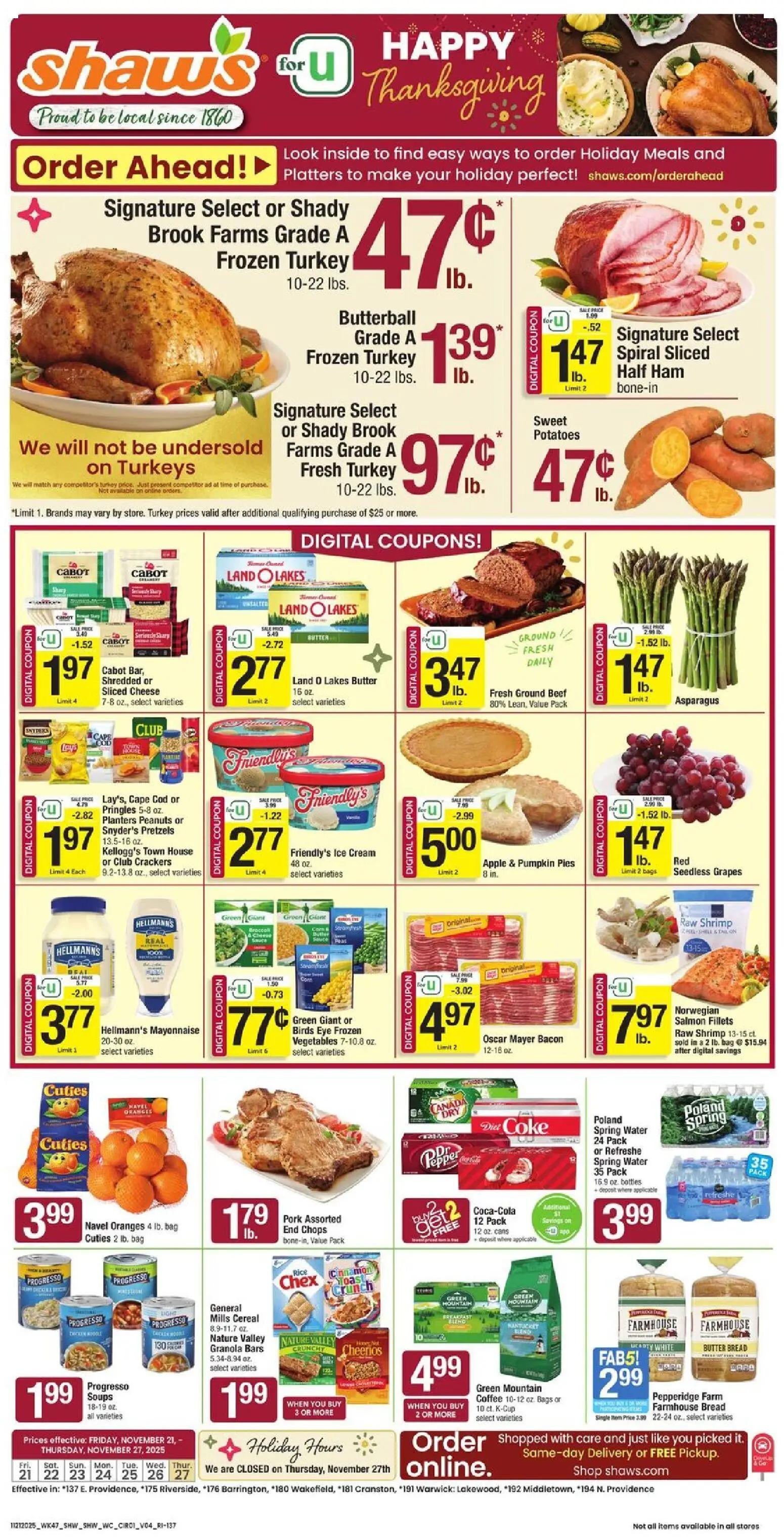 shaws - Shaw's Weekly Ad - RI - 11/21 - 11/27 2025