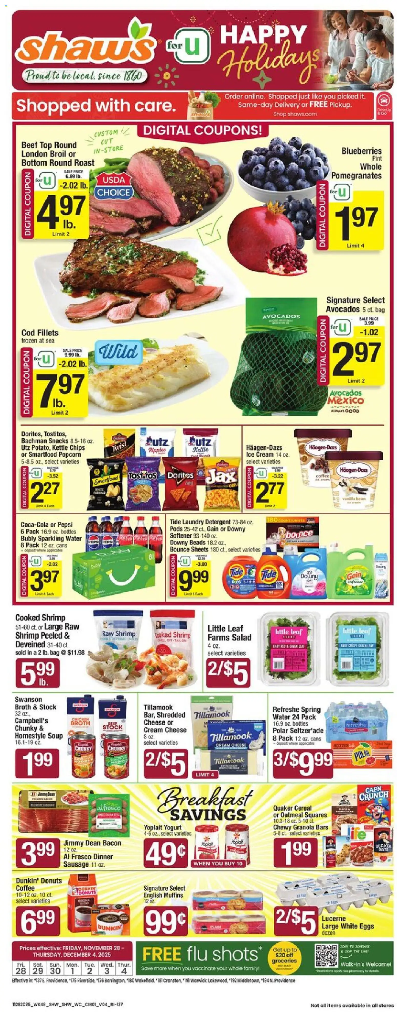 shaws - Shaw's Weekly Ad - RI - 11/28 - 12/04 2025