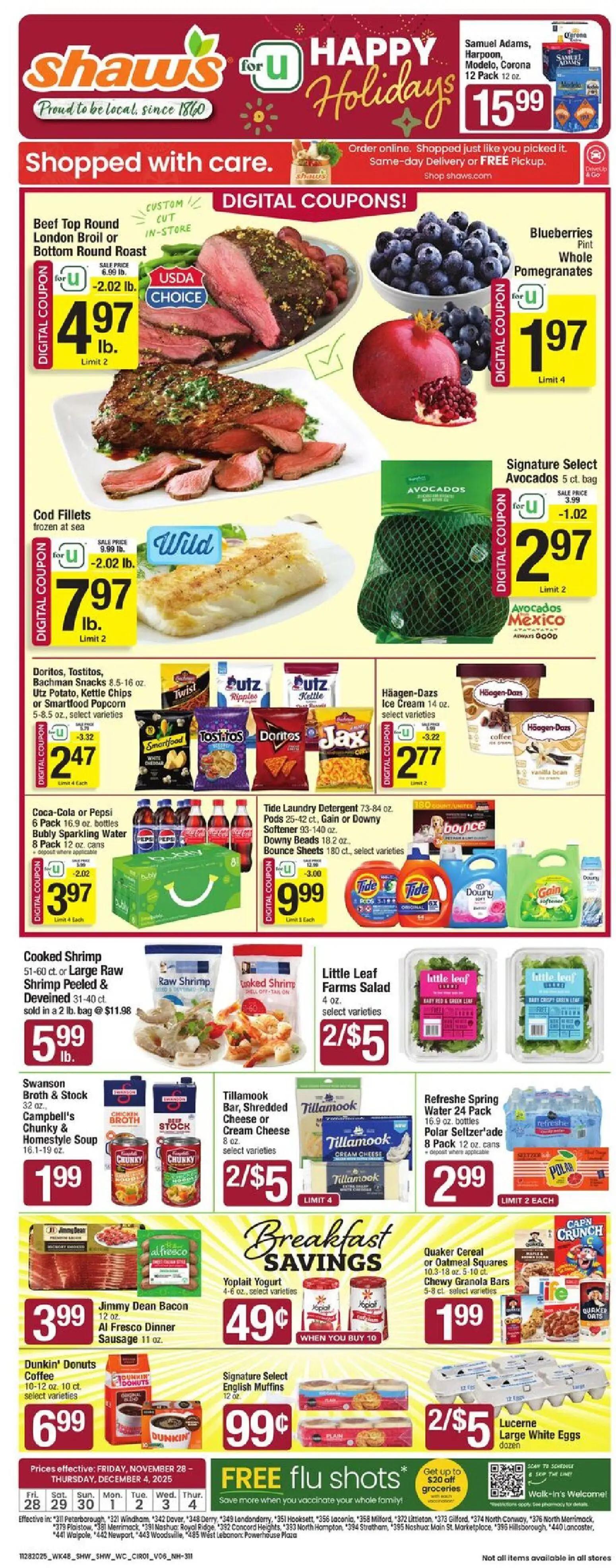 shaws - Shaw's Weekly Ad - NH - 11/28 - 12/04 2025