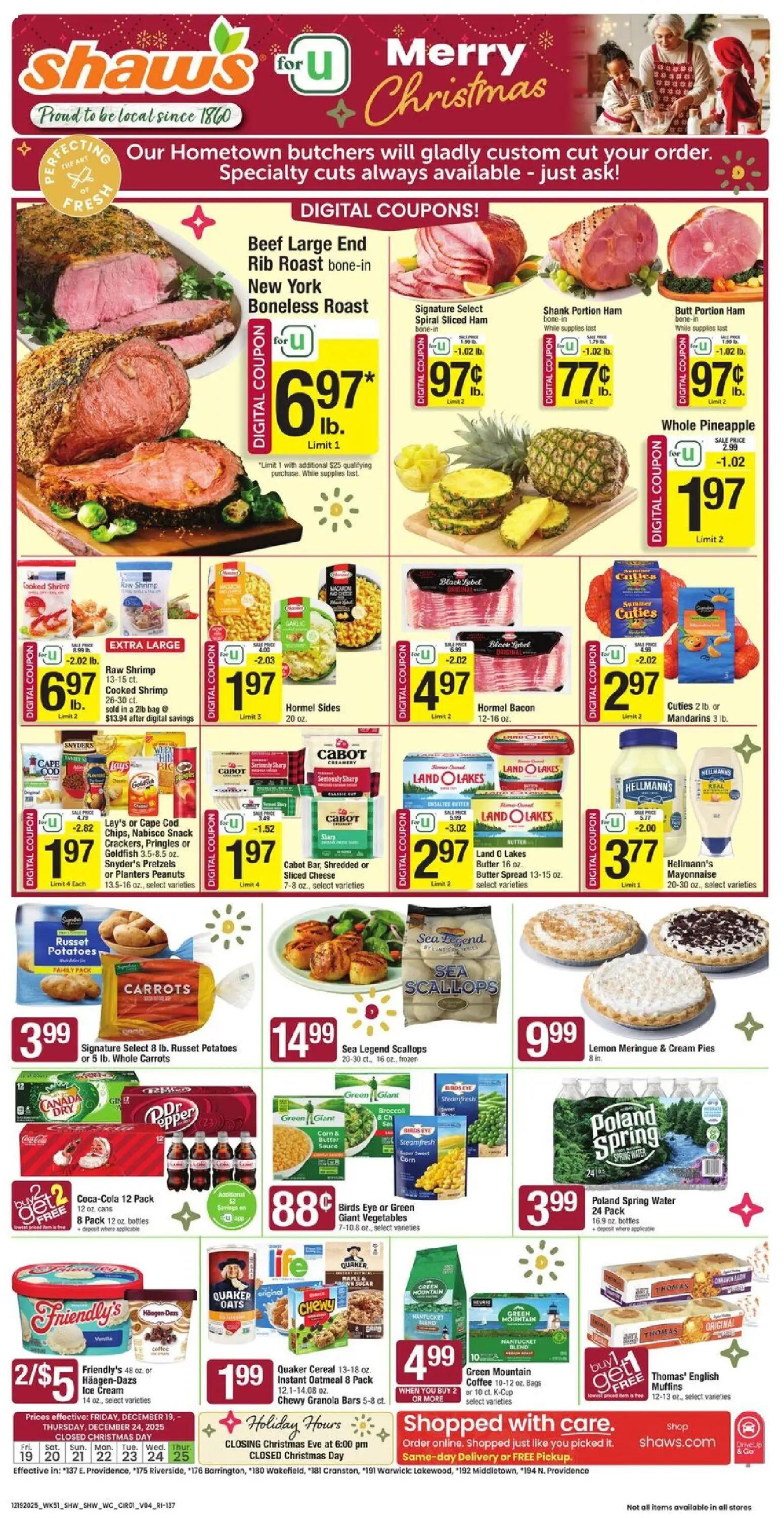 shaws - Shaw's Weekly Ad - RI - 12/19 - 12/24 2025