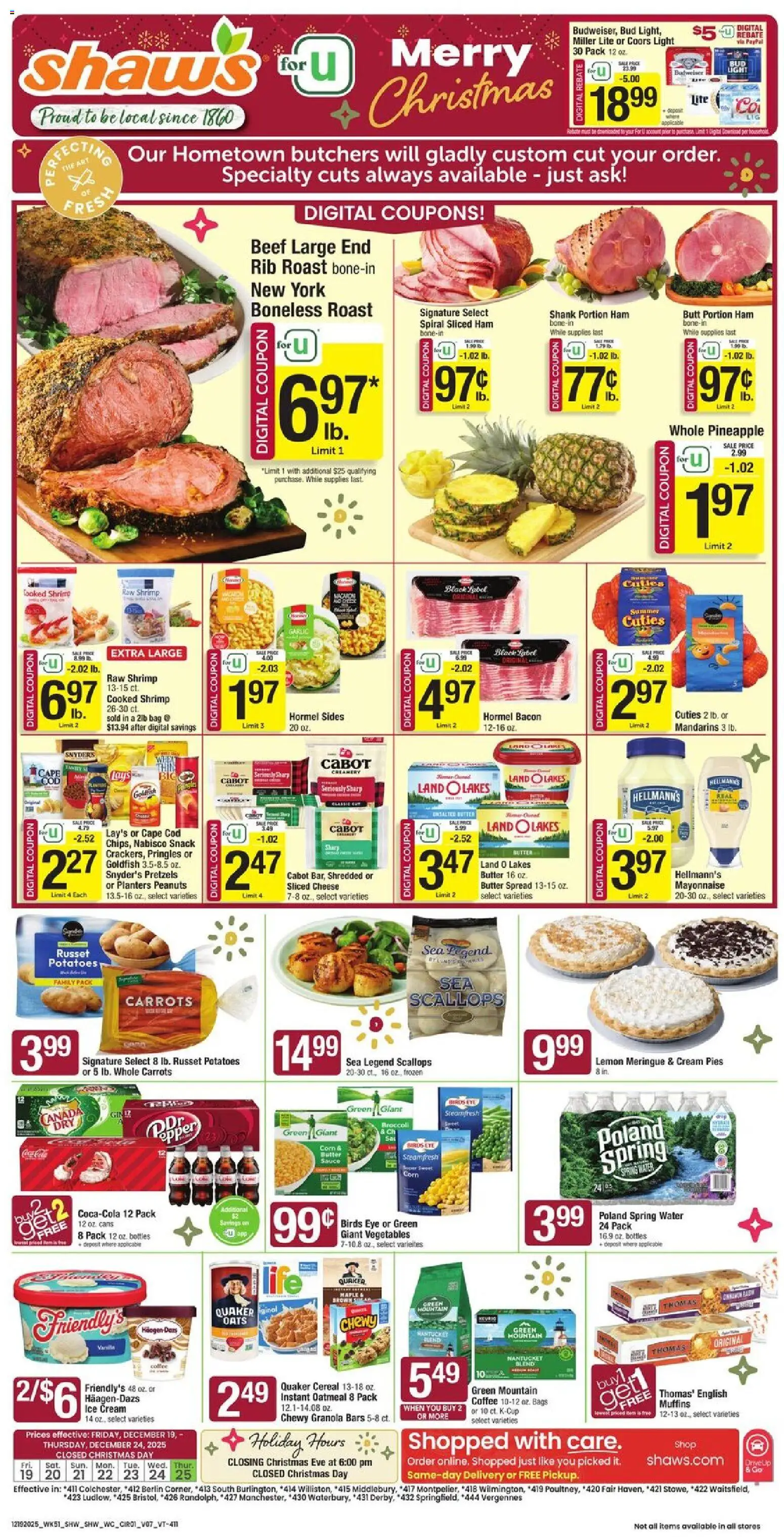 shaws - Shaw's Weekly Ad - VT - 12/19 - 12/24 2025