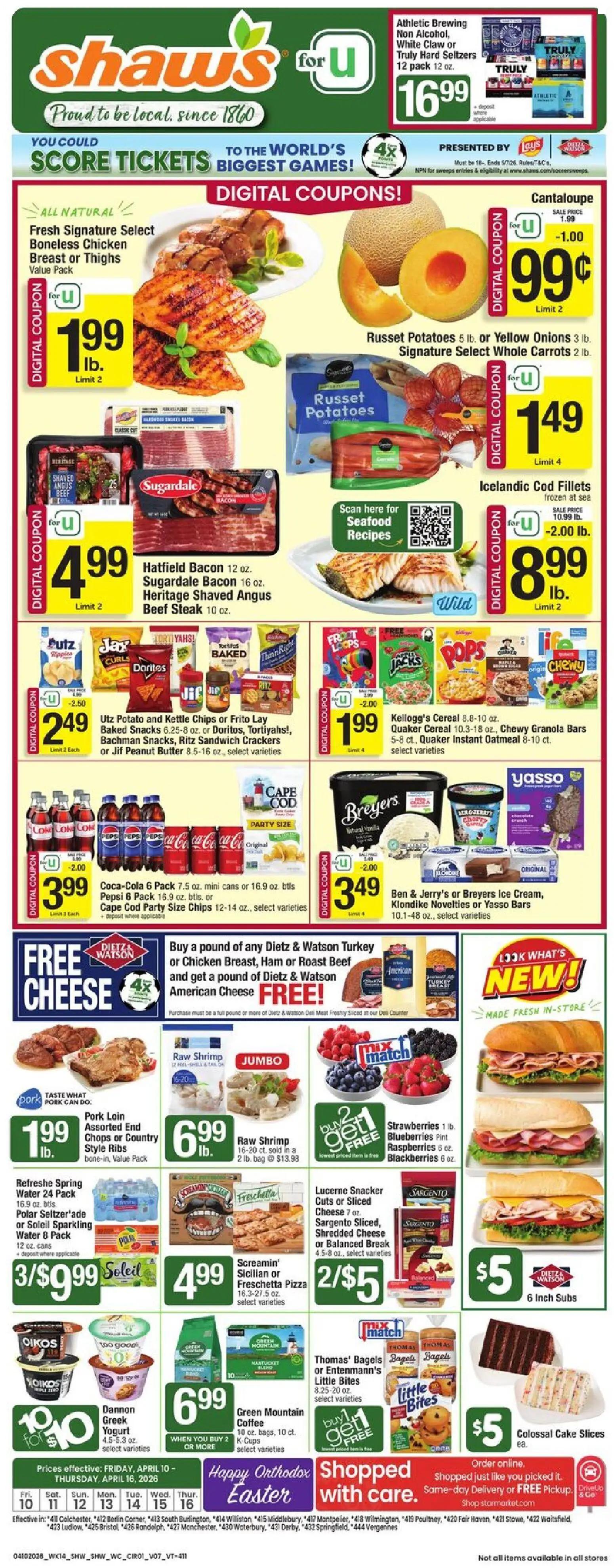 shaws - Shaw's Weekly Ad - VT - 04/10 - 04/16 2026