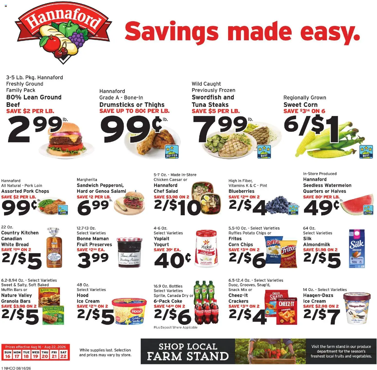 hannaford - Hannaford Ad - 08/16 - 08/22 2026 - page: 1