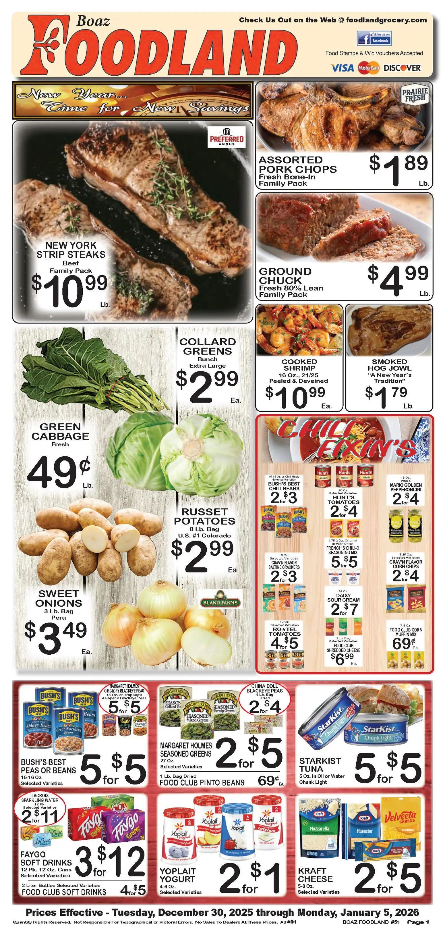 foodland - Foodland Weekly Ad - 12/30/2025 - 01/05/2026 2026 - page: 1