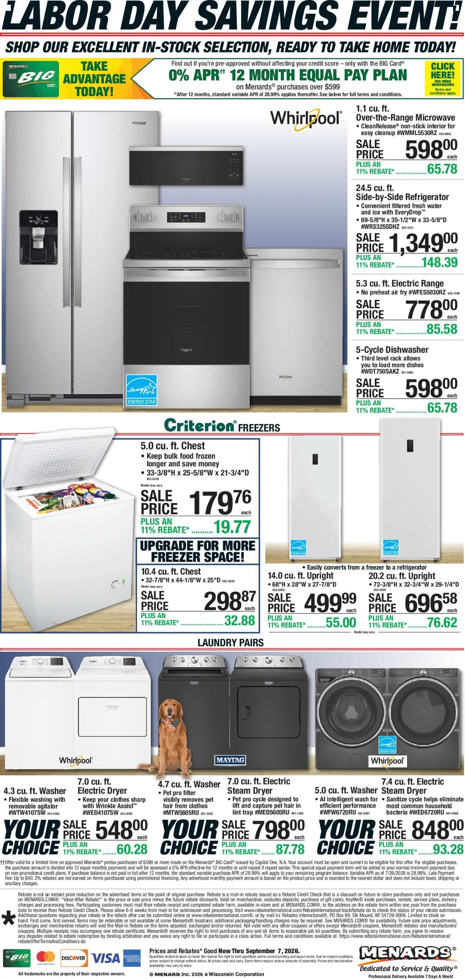 menards - Menards - Weekly Ad - 08/26 - 09/08 2026 - page: 1
