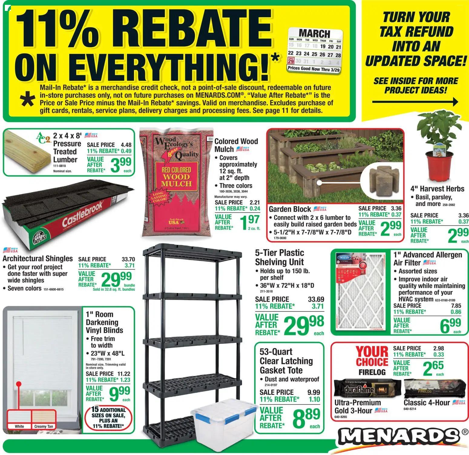 menards - Menards Weekly Ad - 03/18 - 03/29 2026