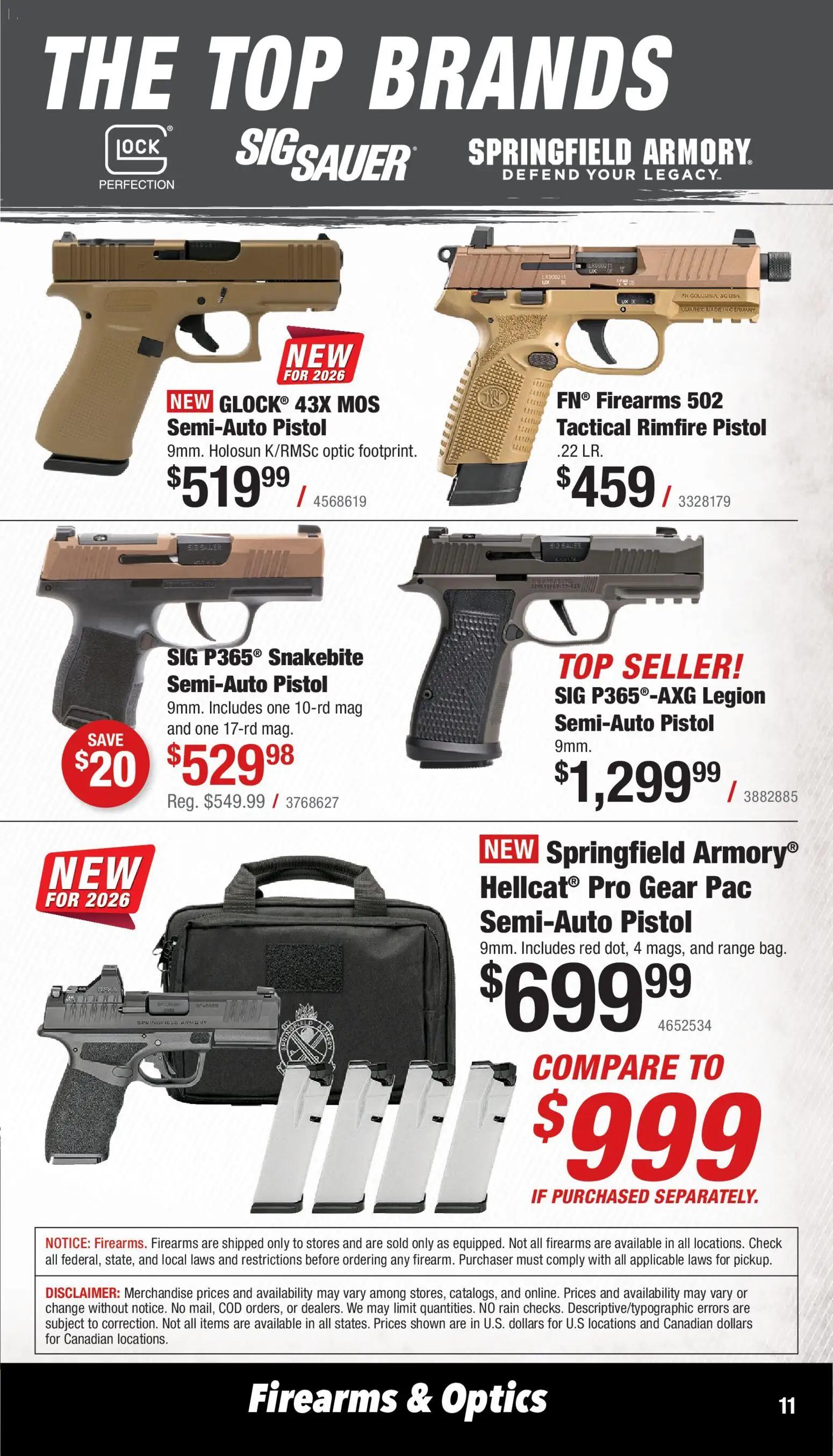 cabelas - Cabela's Firearms & Optics 26 - from Sunday 02/01 2026 - page: 11